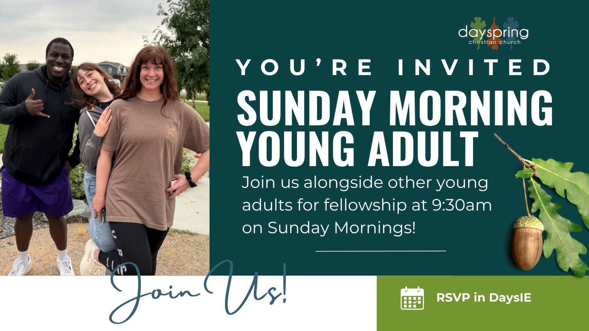 Sunday morning young adult