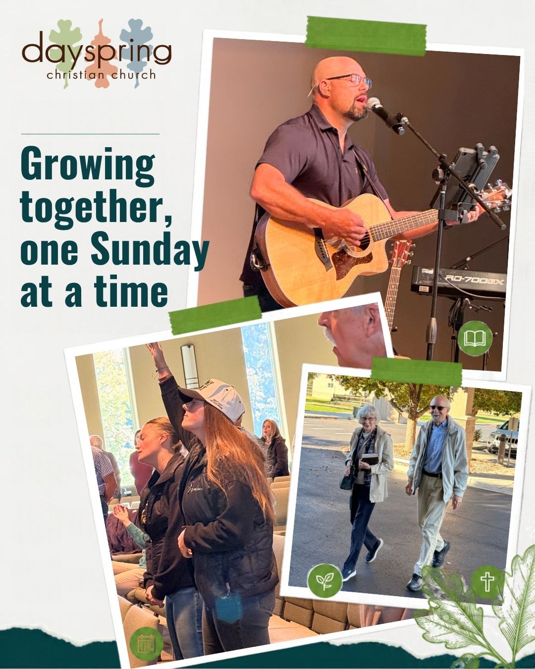 Gather for worship, prayer, teaching from the Bible, and communion.